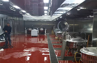 10月5日，泰山玻璃纖維（太原）有限公司職工餐廳裝飾裝修施工項目-志遠凈化工程項目進度